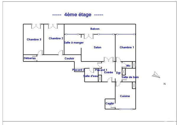 Appartement F4 à vendre  4 pièces - 104,43 m 2   BLOIS  - 41