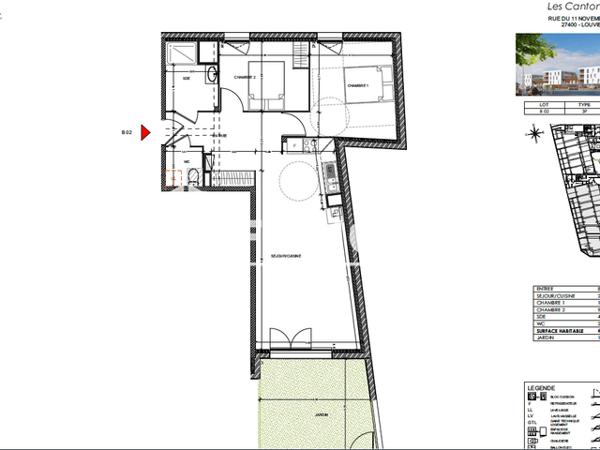 Location Appartement 3 pièces 64.63 m² - Louviers 27400