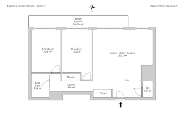 Appartement Paris 17 e - BATIGNOLLES / RUE LEMERCIER