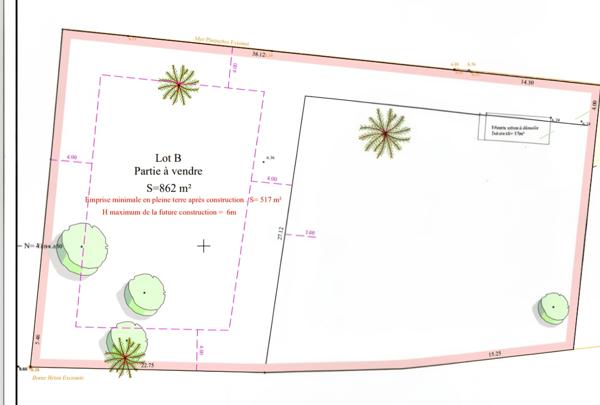 Terrain
        
        - 862 m² Exclusivité 249 000 € *