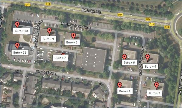 Bureaux à louer en rez-de-chaussée à Cergy proche gare et parkings