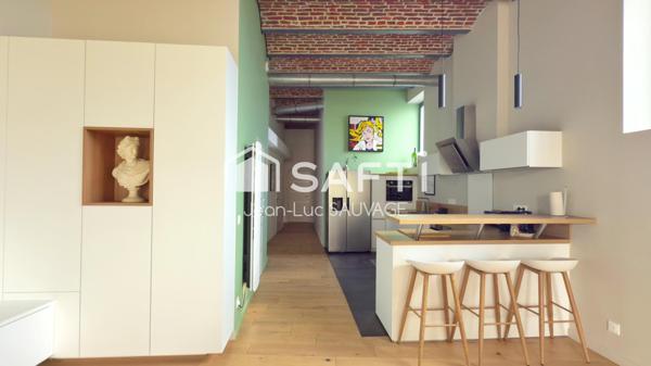 Loft 138 m2 Limite Mouvaux-3 ch. + terrasse  + Pkg