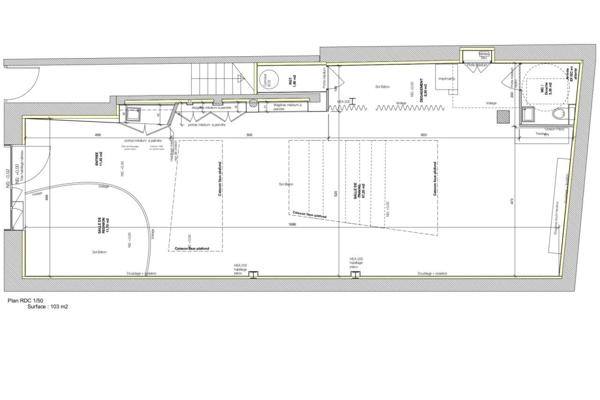 Bureau à vendre 3 pièces de 103 m²