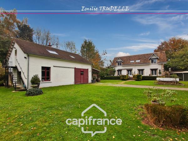 Maison à vendre 6 pièces 138m² TORCE EN VALLEE (72) - 3/4 chambres + appartement, Etang, bassin sur parc paysagé de 8500m²