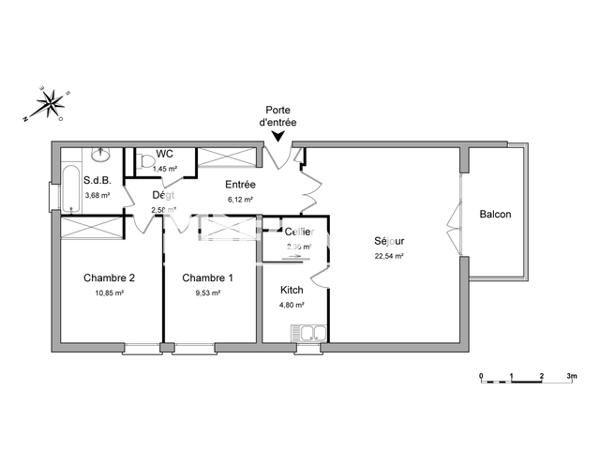 Location Appartement 3 pièces 63.91 m² - 9A 9B ROUTE DE COLMAR Selestat 67600