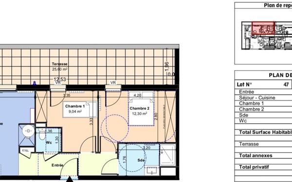 Appartement à vendre    3 pièces • 55,85 m2 Lunel