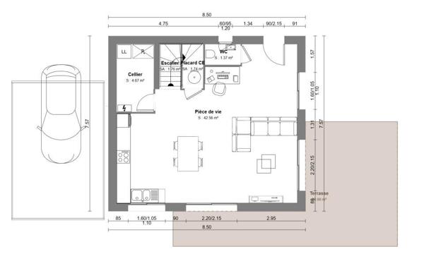 LE PRADET - Maison de type 4 de 97m² - Terrain piscinable de 439m2 - 2 parkings