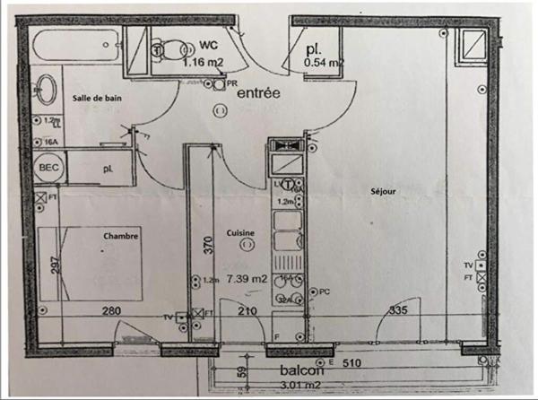Appartement 2 pièces 46.35 m2