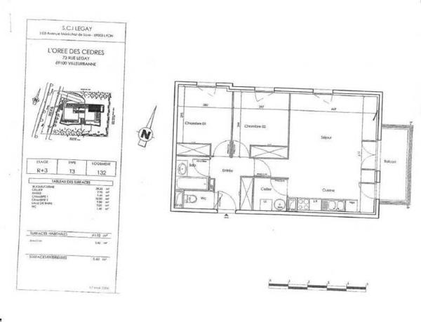 Appartement 3 pièces                                        - 69100 Villeurbanne Réf : 5592