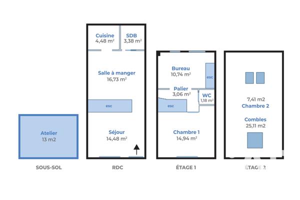 Maison à vendre 5 pièces 102,61 m² Paris 19
