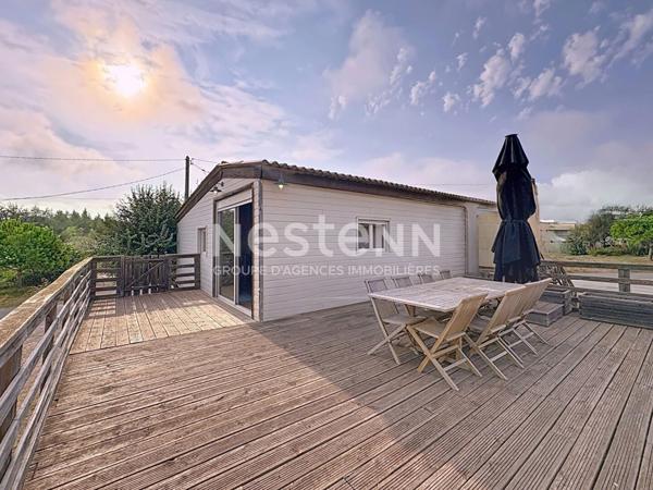 Chalet authentique en ossature bois 4 pièces dont 3 chambres de 63 m2 avec grande terrasse de 40 m² à Gruissan Plage des Chalets