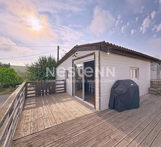 Chalet authentique en ossature bois 4 pièces dont 3 chambres de 63 m2 avec grande terrasse de 40 m² à Gruissan Plage des Chalets