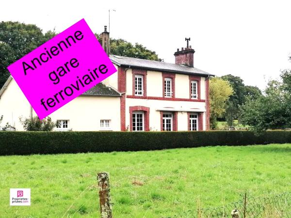 JUVIGNY SOUS ANDAINES (61140) proximité station thermale de  BAGNOLES DE L'ORNE , ANCIENNE GARE FERROVIAIRE  5 pièces, 3 chambres, 100 m2 environ, PRIX 96 300, honoraires 7% à la charge de l'acquéreur soit 90 000 hors honorairess