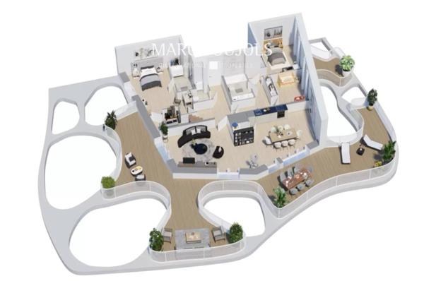 Nice – Programme neuf penthouse vue mer avec terrasses de 138m2 et parking