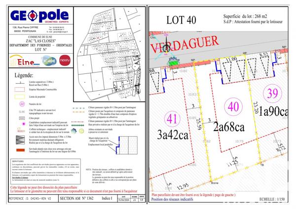 Terrain à vendre 268 m² Elne