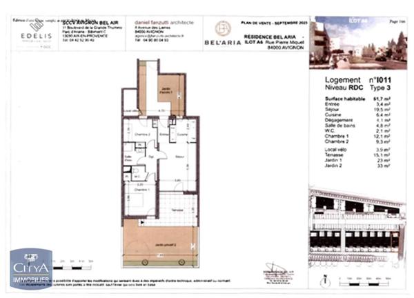 Appartement à louer 3 pièces 61.7m² Avignon (84000)