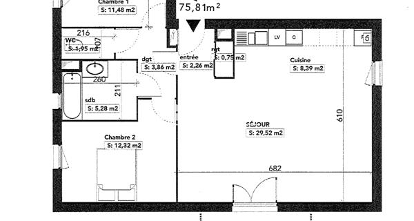 À vendre Appartement 3 pièces 75.81 m² - Saint-just 01250