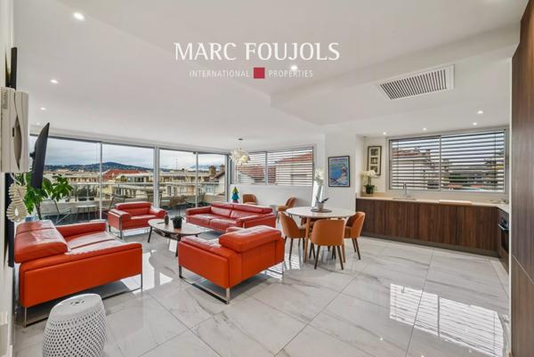 Antibes/Juan-les-Pins – Penthouse 4 pièces avec terrasse vue mer.