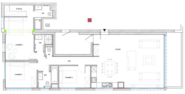 Antibes/Juan-les-Pins – Penthouse 4 pièces avec terrasse vue mer.