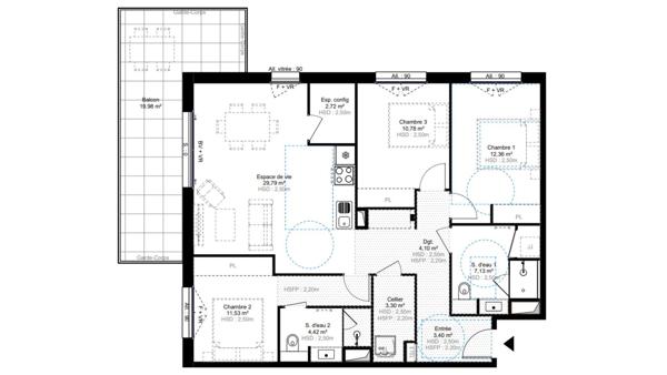 Appartement (neuf) à vendre 4 pièces 90 m² Challes-les-Eaux