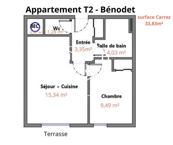 Appartement T2 de 34m² Bénodet