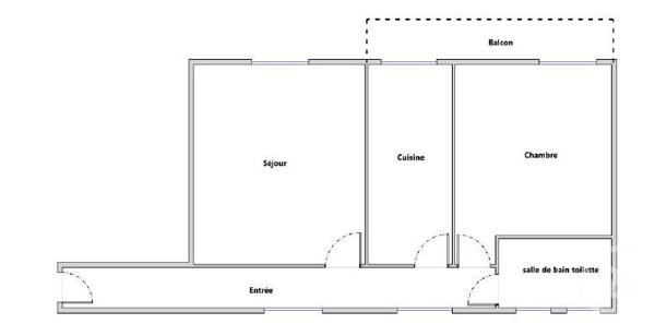Appartement F2 à vendre  2 pièces - 39,80 m 2   PARIS  - 75019