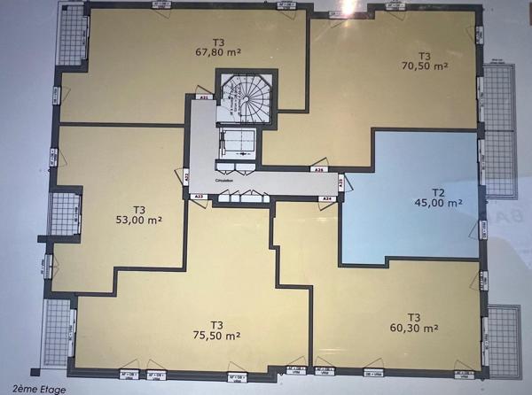 Appartement 2ème étage avec ascenseur -1 chambre-balcon-parking