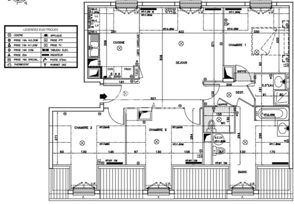 Appartement dernier étage  à vendre de 4 pièces de 74.82 m², 85.21 m² au sol