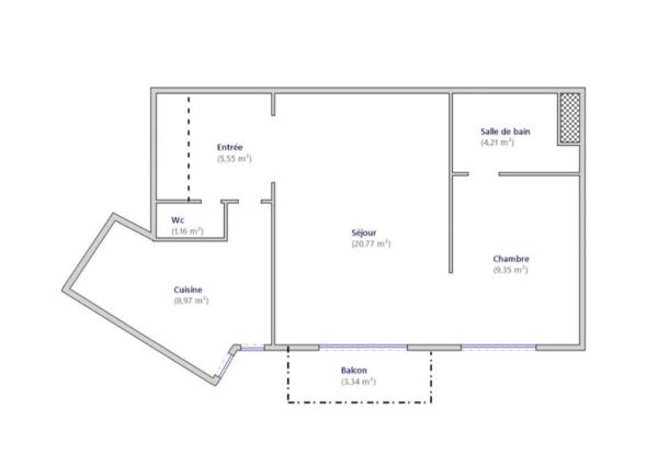 Au calme sur jardin - 50m2 - 2 pièces - 