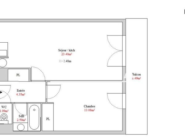 Location Appartement 2 pièces 43.95 m² - 3 RUE SCHULE Mulhouse 68100