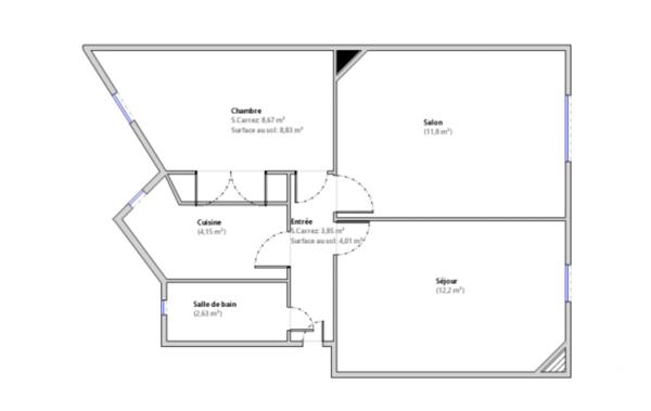 Appartement F3 à vendre  3 pièces - 43,30 m2 BOULOGNE BILLANCOURT - 92