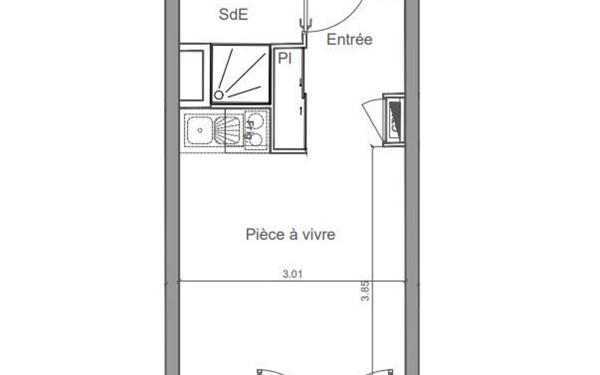 Appartement à vendre    1 pièce • 19,71 m2 Saint-Jean-de-la-Ruelle