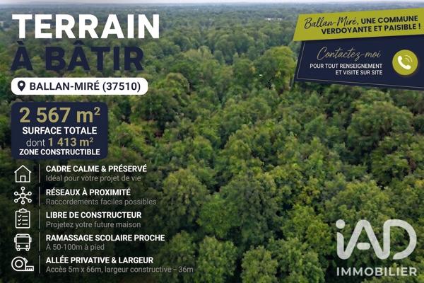 Terrain à vendre 2 567 m² Ballan-Miré