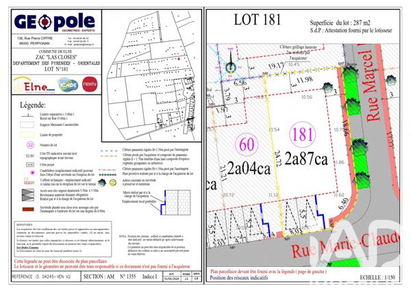 Terrain à vendre 287 m² Elne