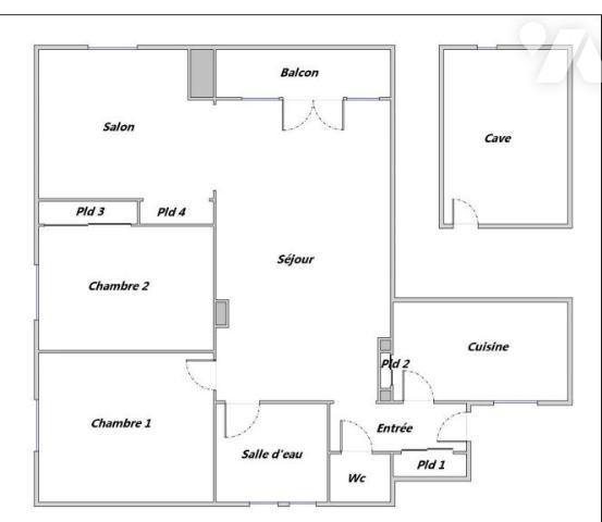 Appartement F4 au calme avec balcon 