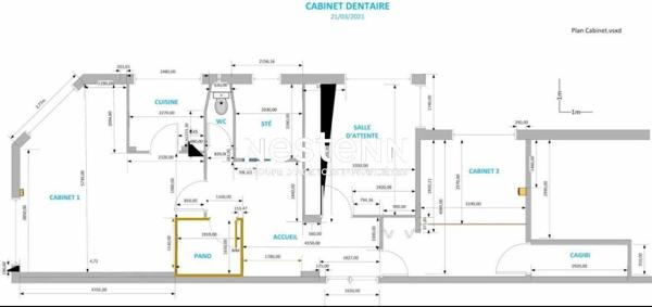 Appartement Issy Les Moulineaux 4 pièce(s) 82.15 m2 - cabinet dentaire - profession libérale