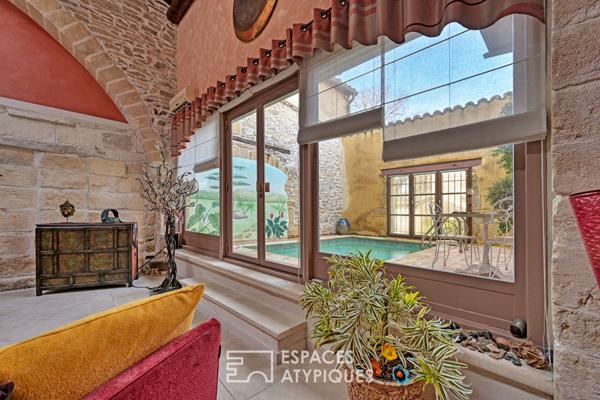 L’élégance d’un ancien chai: Volumes cathédrale et bassin romain