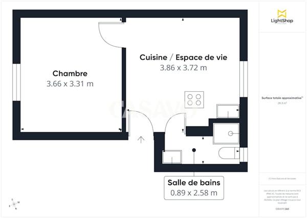 Vente Appartement 2 pièces de 29m² - 92210 Saint-Cloud