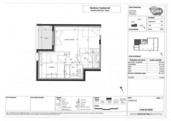 Appartement 2 pièces - 44200 Nantes -  Saint-Jacques-Ripossière