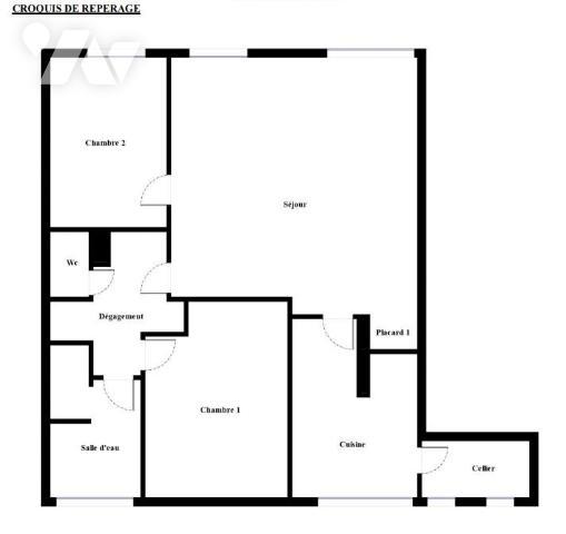 T4, 2 chambres environ 90 m² - Asc, Balcon, Parking, Cave