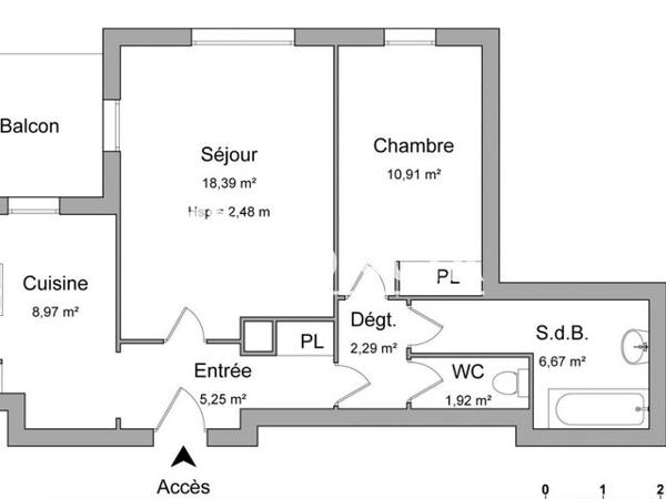 Location Appartement 2 pièces 54.4 m² - COTEAUX DE MONTMUZARD Dijon 21000