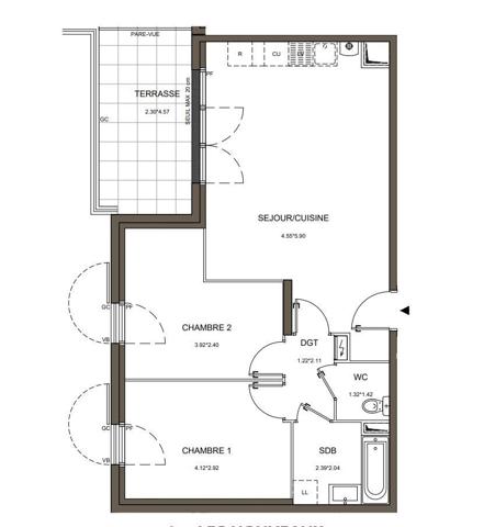 Appartement (neuf) à vendre 3 pièces 63 m² Arradon
