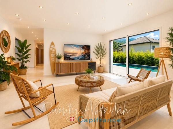 VILLA CONTEMPORAINE D'EXCEPTION – 192 m² DE PLAIN-PIED AVEC PISCINE - en limite de Gilly sur Isère (73)