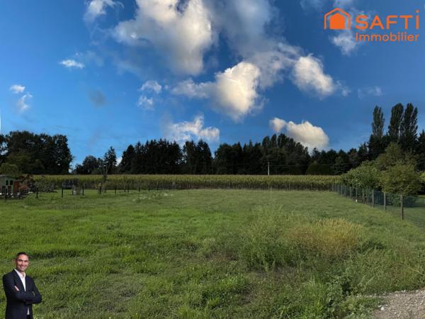 Superbe terrain viabilisé de 14,30 ares hors lotissement