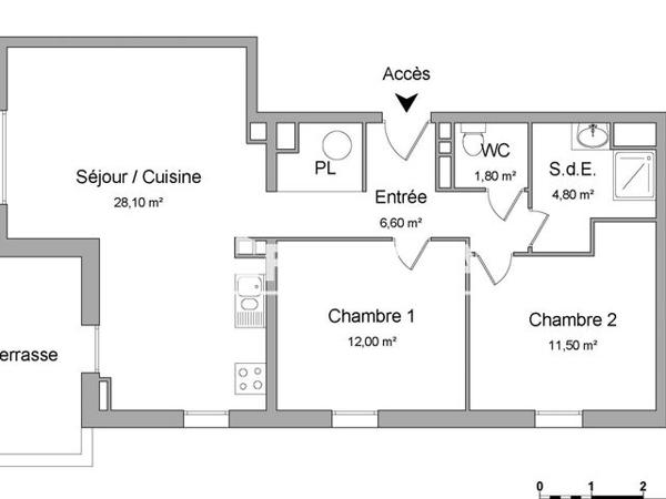 Location Appartement 3 pièces 64.8 m² - AVENUE ABBE PIERRE Perpignan 66000