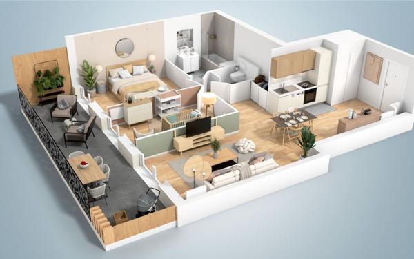 Appartement à vendre    3 pièces • 62,85 m2 Le Plessis-Trévise