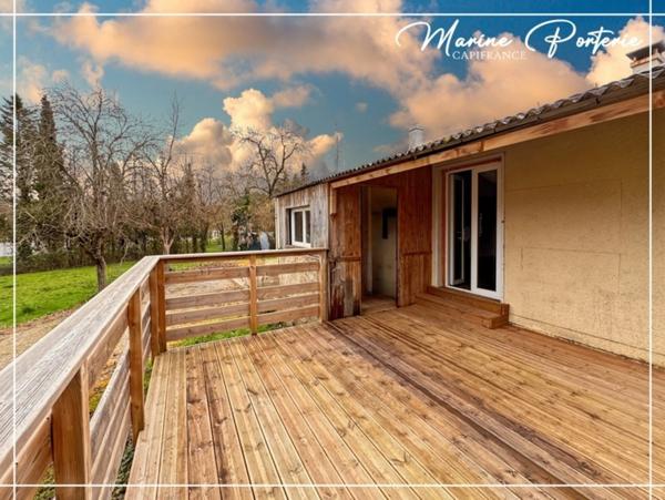 Castera verduzan - Maison de plain pied 100m² habitables - grand terrain plat