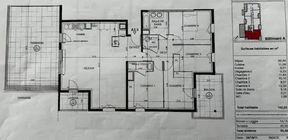 Appartement à vendre 5 pièces 104.81m²