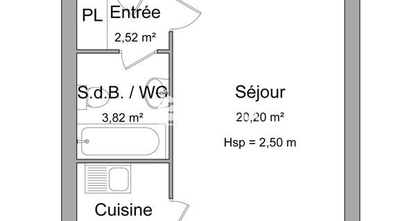 Location Studio 30.19 m² - Thionville 57100
