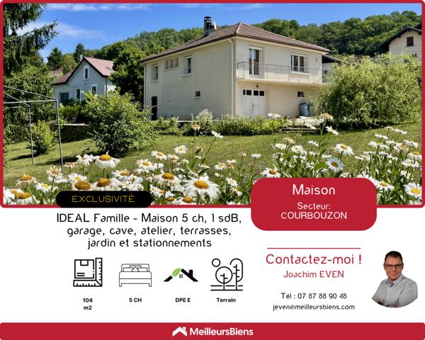 Maison 5 chambres avec beau terrain aux portes de Lons le Saunier